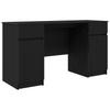 Desk with Shelf Black Oak Effect 140 X 49 X 76 Cm