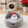 Santa Claus Cat Toy Christmas Catnip Plush Toys, Reindeer Gingerbread Stuffed Animal, Interactive Holiday Durable Chew Resistant for Kittens, Pet