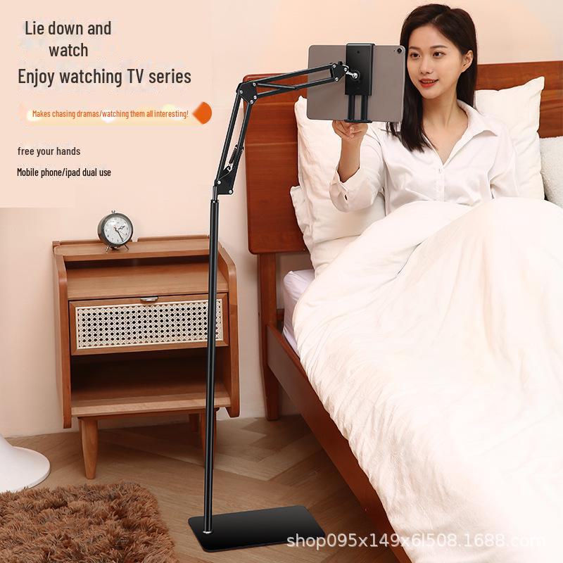 Freitragende Standhalterung für Tablet und Telefon, Metall, Karbonstahl, für den Einsatz am Bett und unterwegs