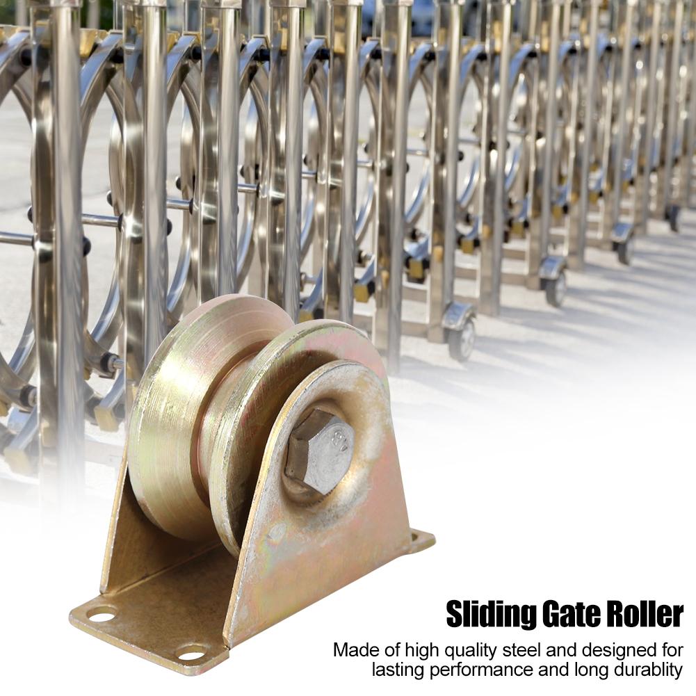 2Pcs 60mm Diameter Sliding Gate Roller Steel V Type Wheel Track for Sliding Door