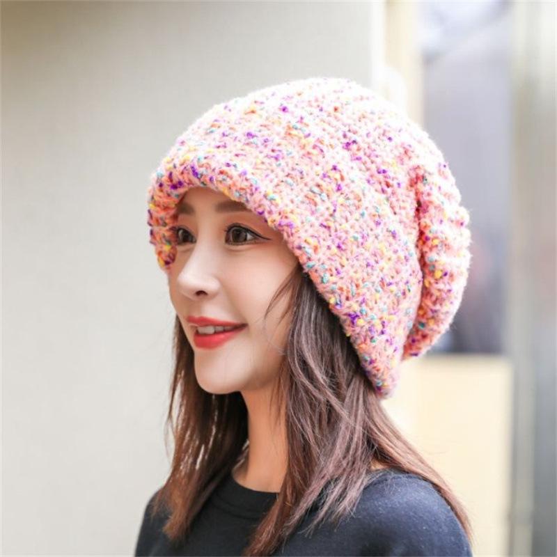 Winter Wool Hat Women's Autumn and Winter Versatile Trendy Hat Sweet Thickened Pullover Hat Men's Warm Ear Protection Knitted Hat