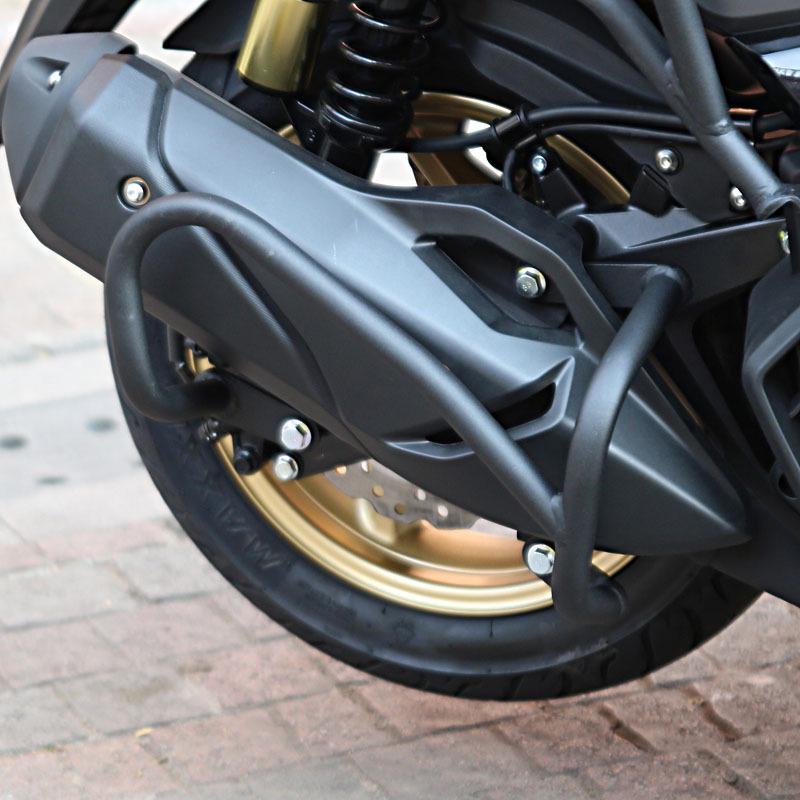 Tianying TX150 Rear Bumper and Exhaust Guard Bar with Reinforced Tail Box Rack