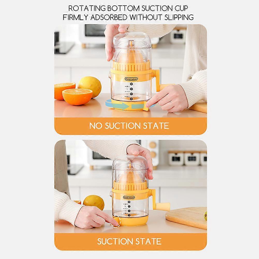 Manual Citrus Juicer, Portable Hand Crank Juicer for Orange, Watermelon, Apple, Pineapple, Lemon Lime Squeezer with Grip Handle