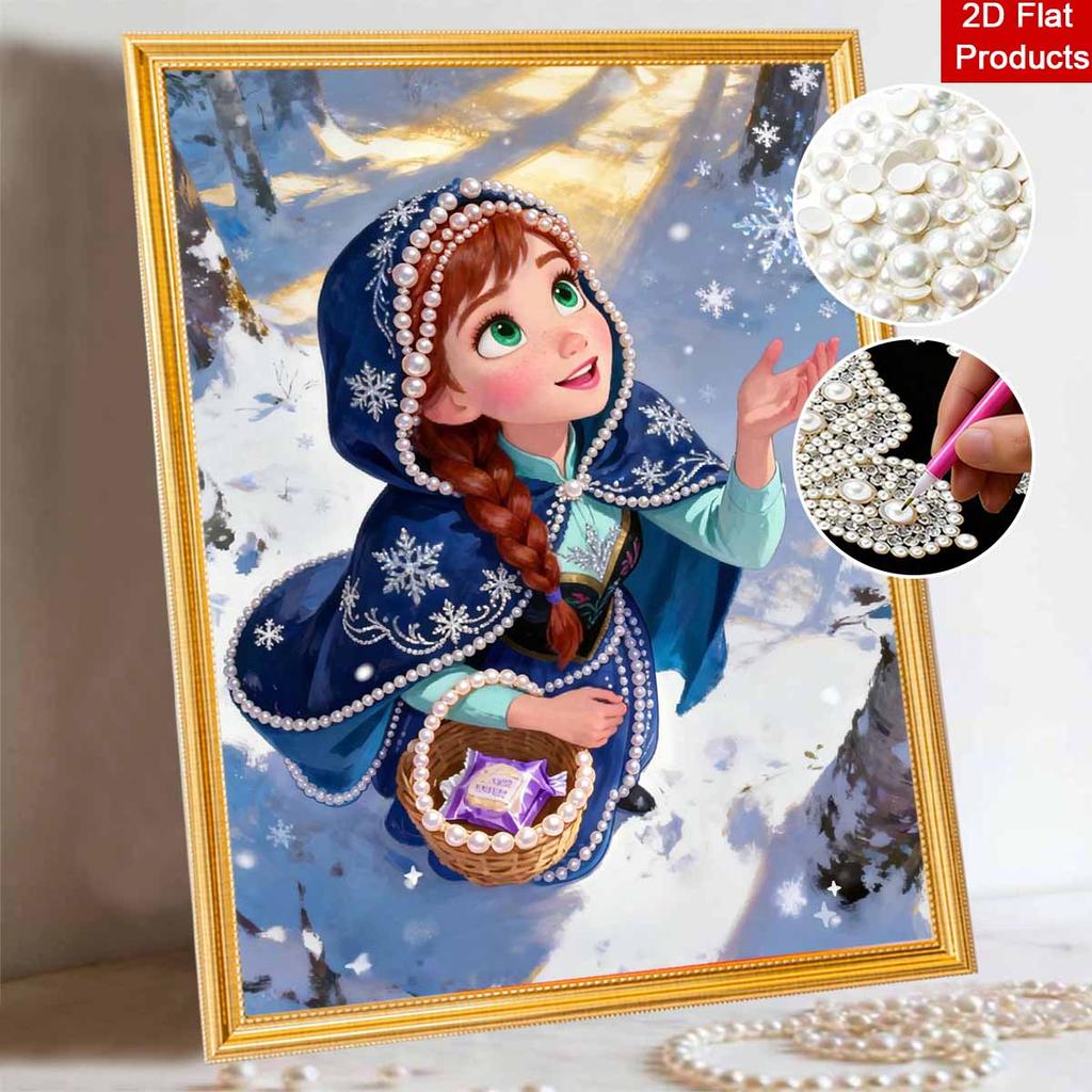 Disney DIY Pearl Painting Frozen Winter Adventure Decorative Art Creative Ornament Gift for Friends Desktop Display