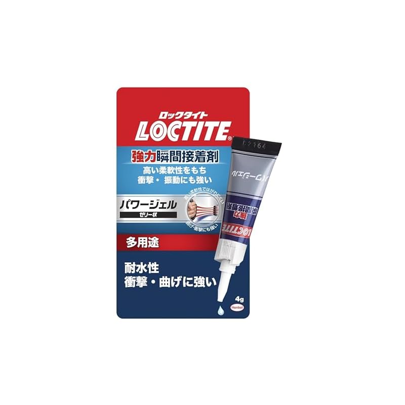 LOCTITE Power Gel 4g, a strong instant adhesive, can be used on vertical surfaces without slipping. Highly flexible, resistant to impact and