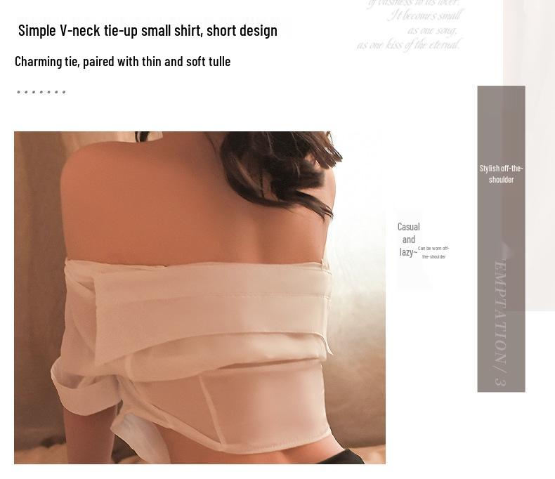 Man Yan Sexy OL Secretary Teacher Uniform Set: Lace-up Shirt & Bodycon Pencil Skirt Two-piece