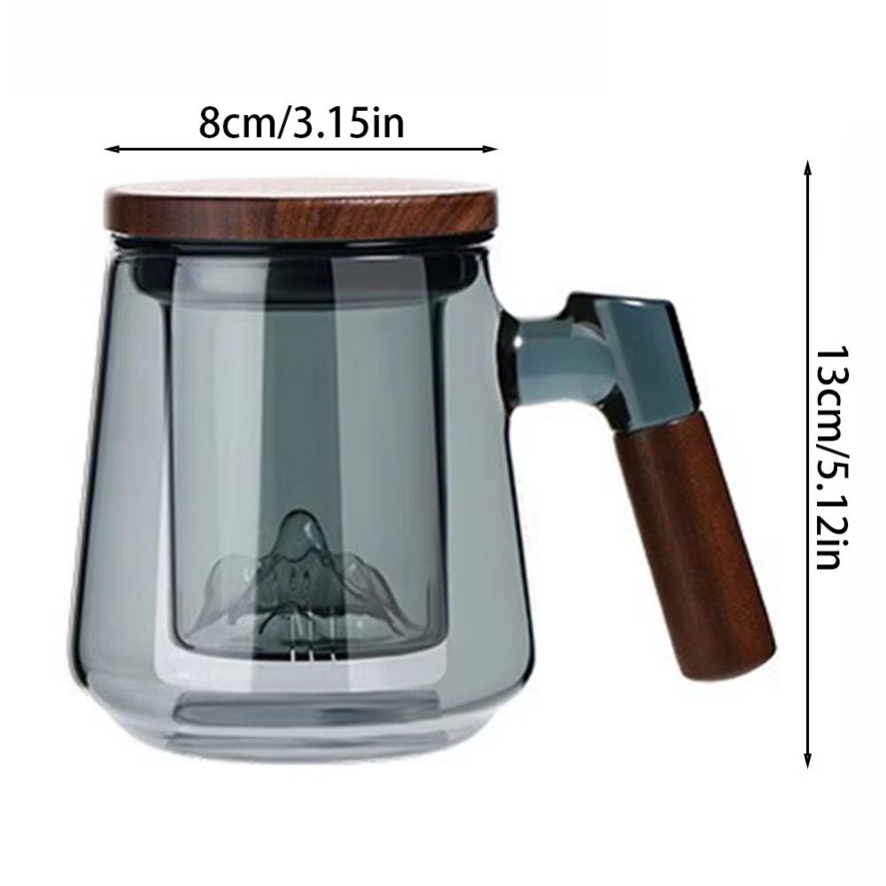 Wood Handle Tea Separation Mug High Borosilicate Glass Clear Teapot Tea Pitcher Afternoon Tea