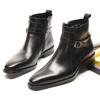 Autumn and Winter New High-top Shoes British Medium Tube Chelsea Boots First Layer Cowhide Leather Boots Trendy Men's Shoes