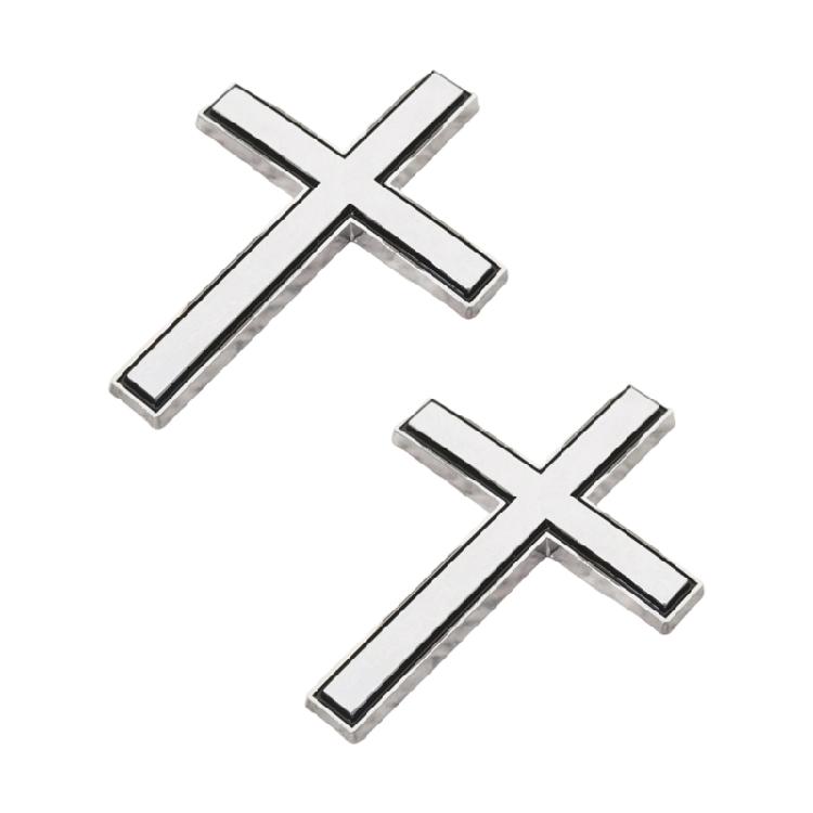 Modern Metal Crosses Car Emblem Fade Resistant Design Unique Vehicle Decoration Metal Auto Body Emblem