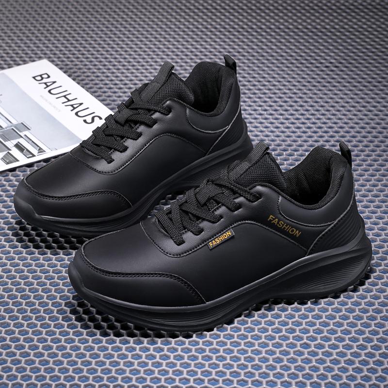 Fashion Autumn Brown Leather Sneakers Lace Up Casual Shoes for Men Cushioning Running Sports Shoes Winter Waterproof Walking Shoes Man