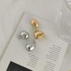 Korean Style Chunky Oval & Teardrop Metal Bean Stud Earrings