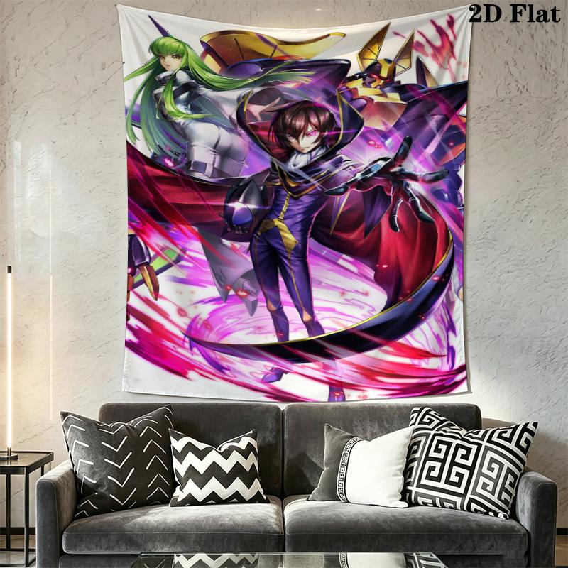 Code Geass Wall Tapestry Aesthetic Wall Hanging Printed Fabric Blanket Decorative Tapestries for Bedroom Living Room Home Decor