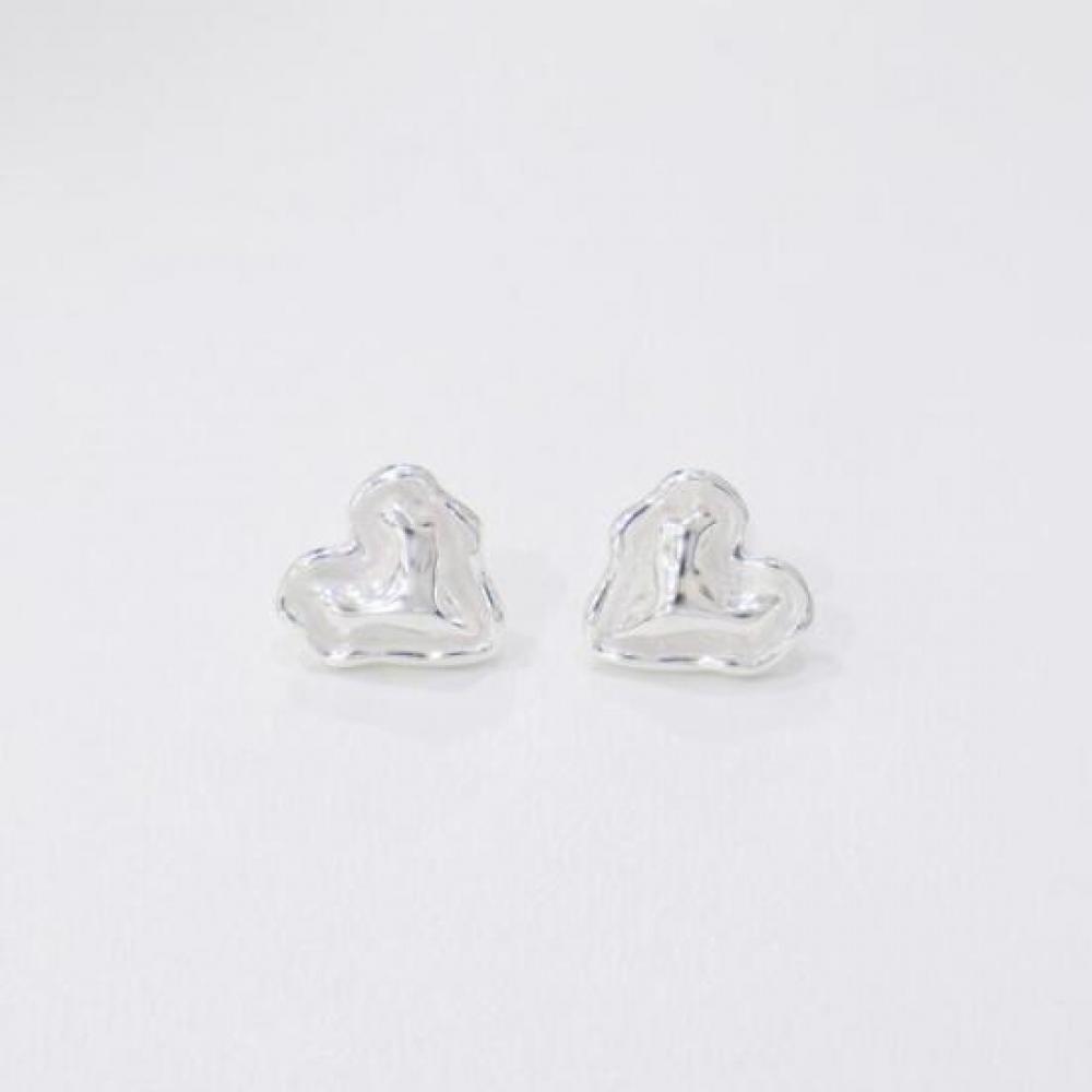 New Arrivals Open Run Heart Earrings Sterling Silver Mini Earring