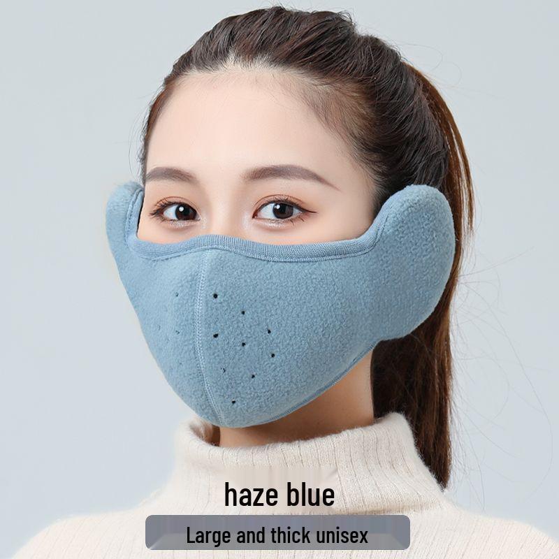 Windproof Winter Cycling Mask with Earmuffs - Breathable 3D Cotton Face and Ear Protector.