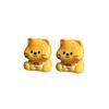 2 Pcs Mini Cat Figurines, Miniature Kittens Micro Landscape Decoration, Tiny Resin Animal Cake Toppers for DIY Terrarium Crafts, Fairy Moss Garden