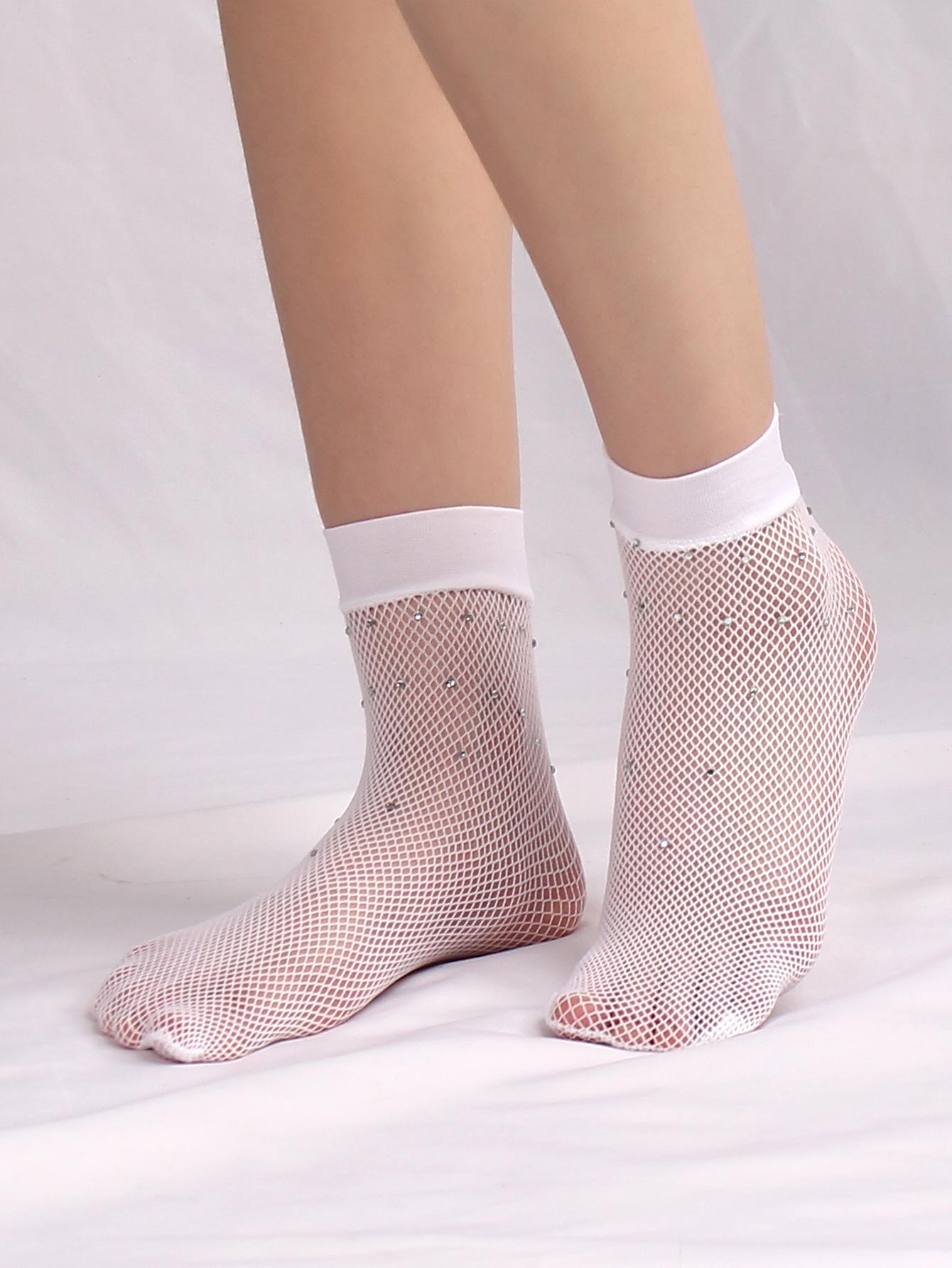 

Чулки в сеточку Hot Diamond Mesh - белые и черные Single Pair/One Size, Boxed