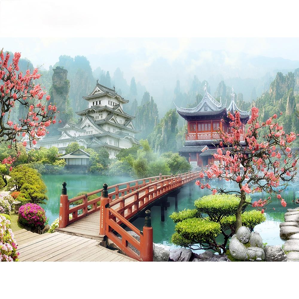 

5D Алмазная картина, вышивка крестом, пейзаж, полное изображение, художественные бусины, домашний декор, круглый