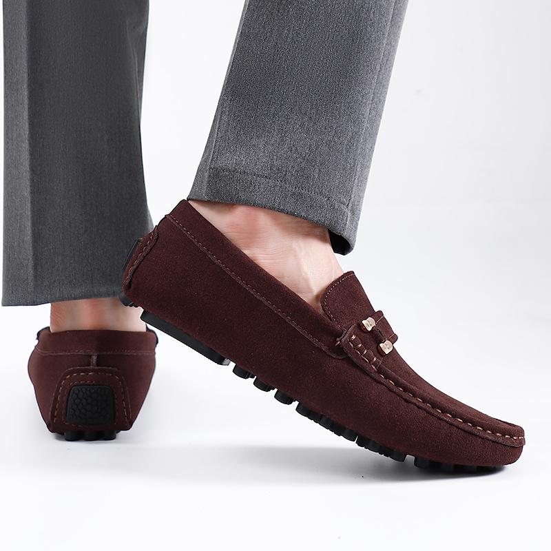 Leichte Herren-Loafer, lässige Lederschuhe zum Reinschlüpfen, klassische, bequeme Herren-Fahrschuhe, Mokassins