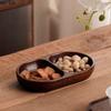 Walnut Dried Fruit Plate Snack Plate Fruit Bowl Refreshment Tray Wooden Snack Platter Pastry Plates Dim Sum Dish Dessert Plates