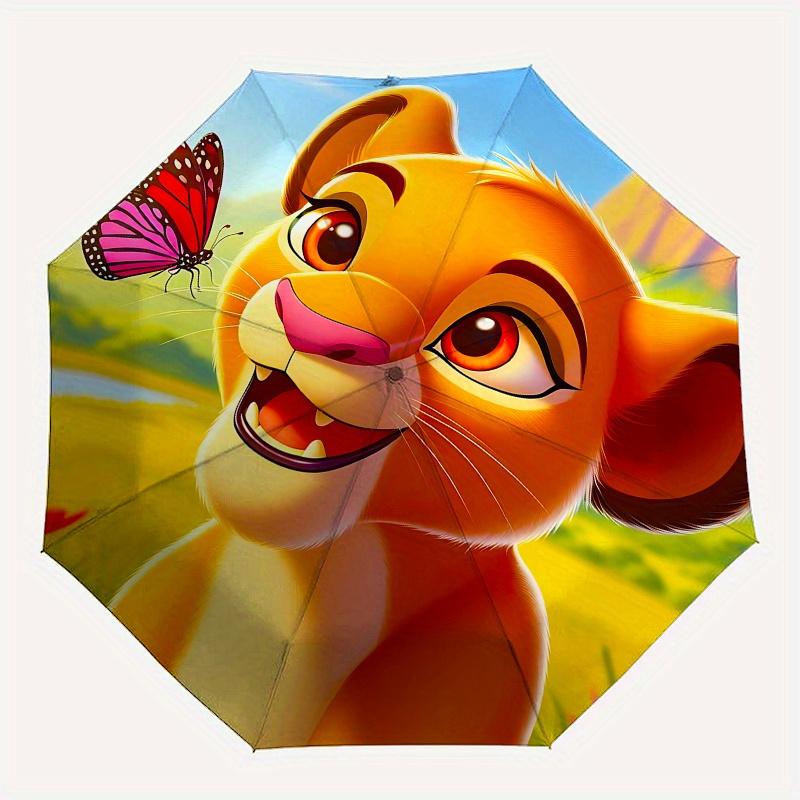 1 Auto Open Lion King, Simba Themed Colorful 8-rib Portable Umbrella for Men and Women, A Compact Commuting Companion Suitable for Daily Dri
