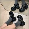 Fashion 9CM High Heel Women Mary Jane Shoes Fashion Belt Buckle 2025 Spring Autumn Platform Single Shoes