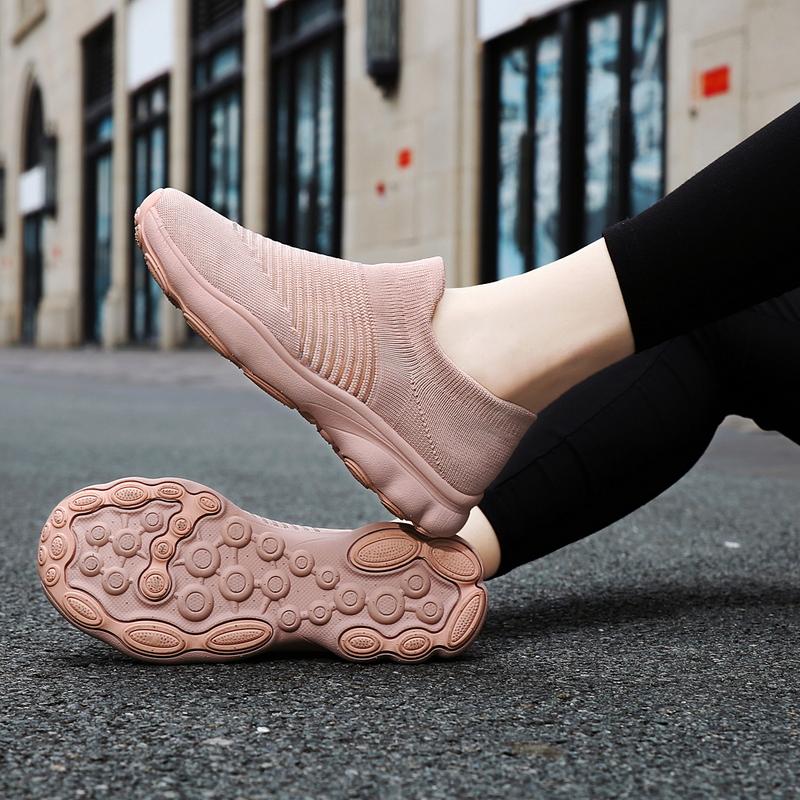 Fashion Women's Flat Bottomed Summer Casual Sneakers Lightweight Mesh Loafers Outdoor Jogging Couple Breathable Soft Soled Tennis Shoes