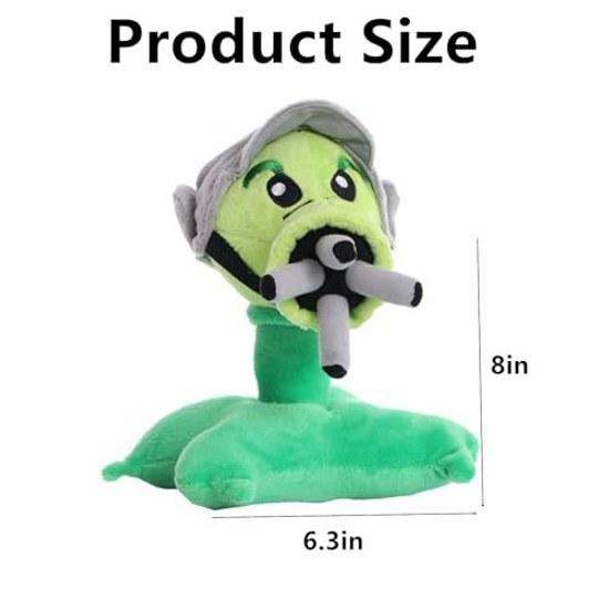 JHESAO 8-inch Plant Peashooter Zombie Plush Toy PVZ 1 2 Soft Doll Gatling
