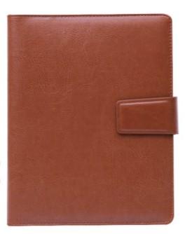A5 6-Ring Notebook with 100 Sheets PU Leather Spiral Bound College Diary Featuring Phone Holder and Pockets Style Loose-leaf