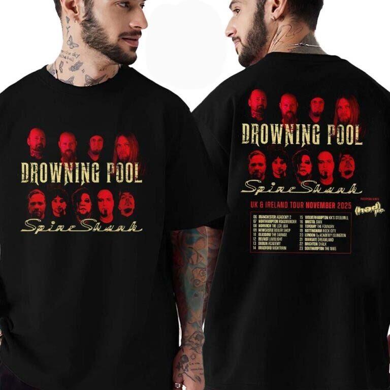Drowning Pool With Spineshank UK And Ireland Tour November 2026 Unisex T-shirt XL