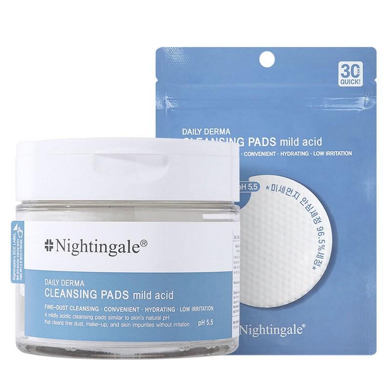 Nightingale Daily Derma Cleansing Pads Mild Acid 70p + 10p, Pack of 80, 80 Pads, 1 Pcs