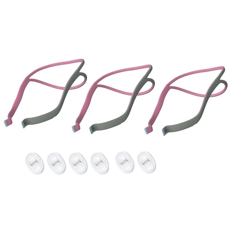 A71Z 6PCS Headgear CPAP For Resmed Airfit P10 Nasal Pillow CPAP Mask Straps 6 Elastic Straps & 12 Adjustment Clips
