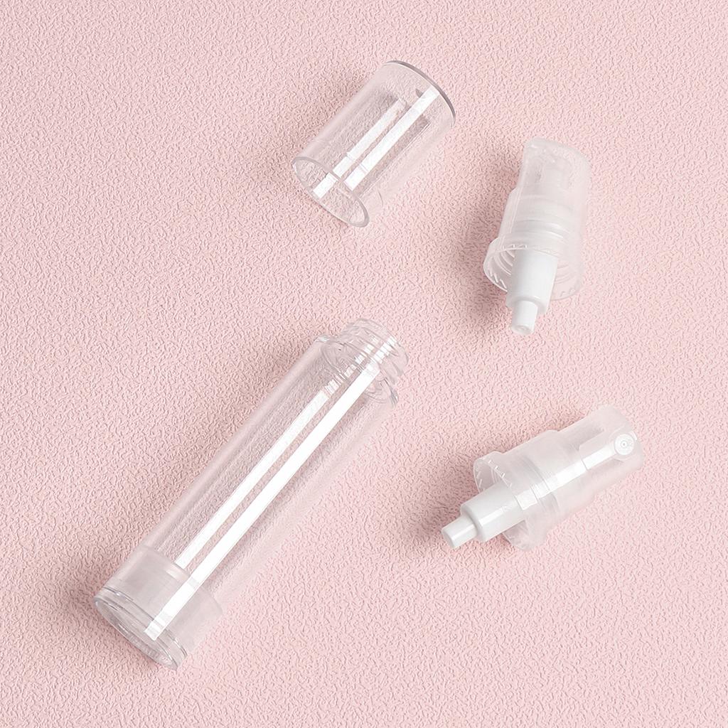 4Pcs 10ML Clear Empty Refillable Airless Vacuum Pump Cream Lotion and Spray Portable Bottle Set Sample Packing for Toiletries