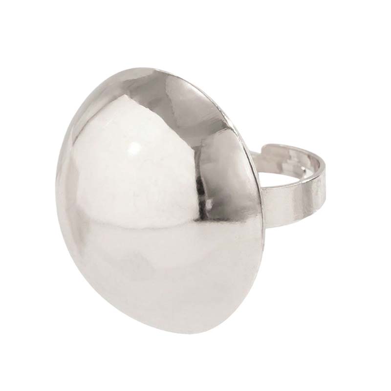 Exaggerated Metal Glossy Round Ball Shape Ring for Women Men Fashion Gold Silver Color Geometric Adjustable Rings Jewelry