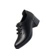 Coarse heel single shoes spring and autumn new soft-soled mid-heeled leather shoes