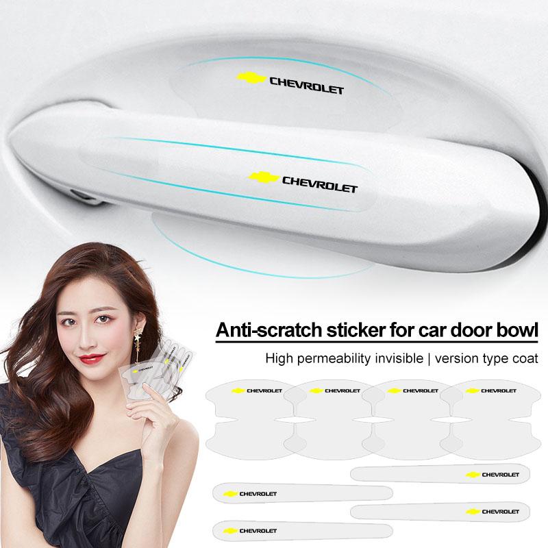 8 Stück Transparente Auto-Türgriffschale Kratzfester Schutzaufkleber für Chevrolet Spark Malibu Trax Aveo Captiva Autoaufkleber