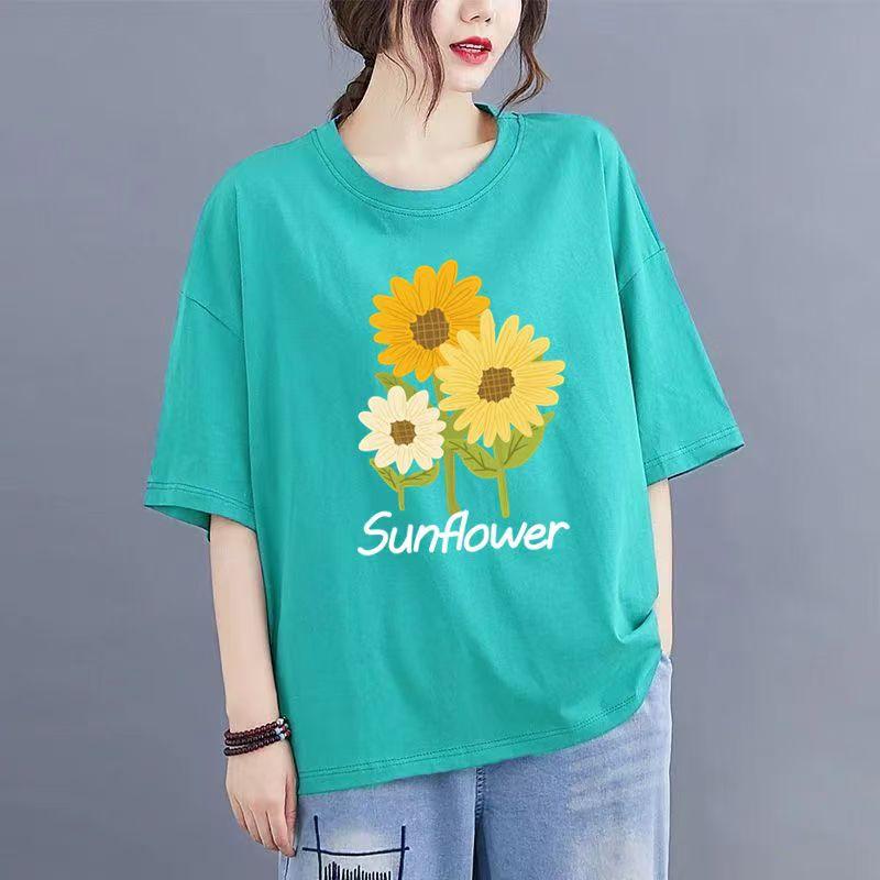 Cotton White T-shirt Women Short-sleeved Summer 2025 New Loose Short Half-sleeved Solid Color Tops