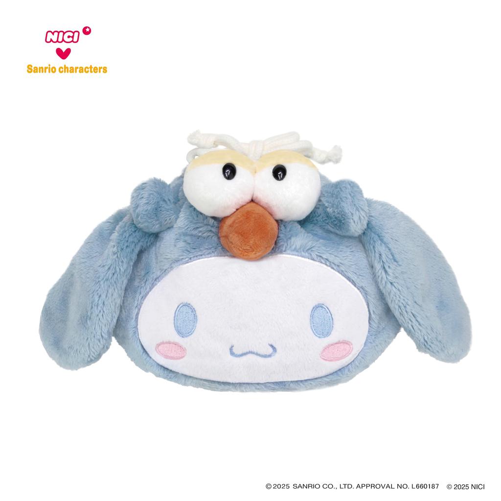 NICI X Sanrio Characters Figure Face Pouch Cinnamoroll X Hummingbird