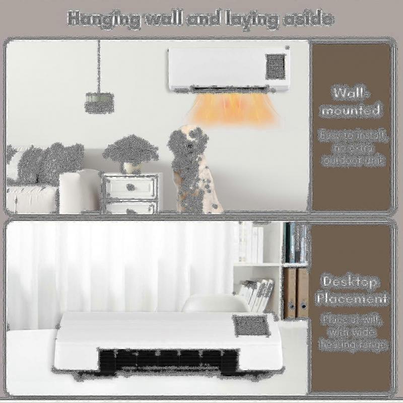 Portable Heater And Air Conditioner Combo Wall Mounted Desktop 2in1 Electric Heater Air Conditioner For Household Bedroom Heating And Cooling With Tim