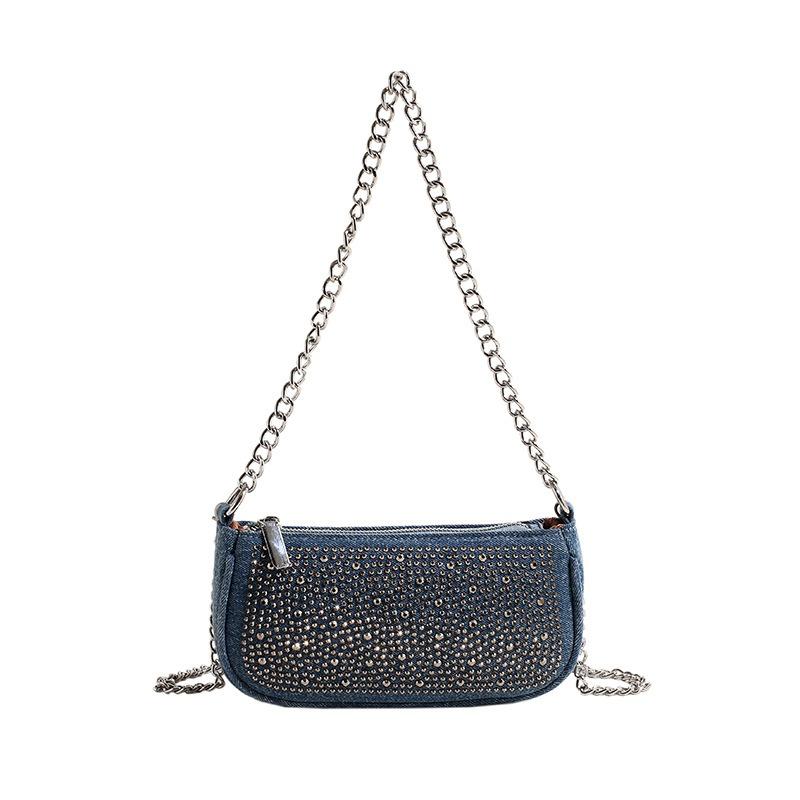 Summer niche full diamond bag women's new versatile chain messenger bag fashion shoulder small square bag