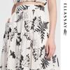ELLASSAY Botanical Print A-Line Midi Skirt