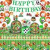 Basketball-Themed Boys Birthday Party Tableware Set: Disposable Plates, Napkins, Tablecloth, and Decorations.