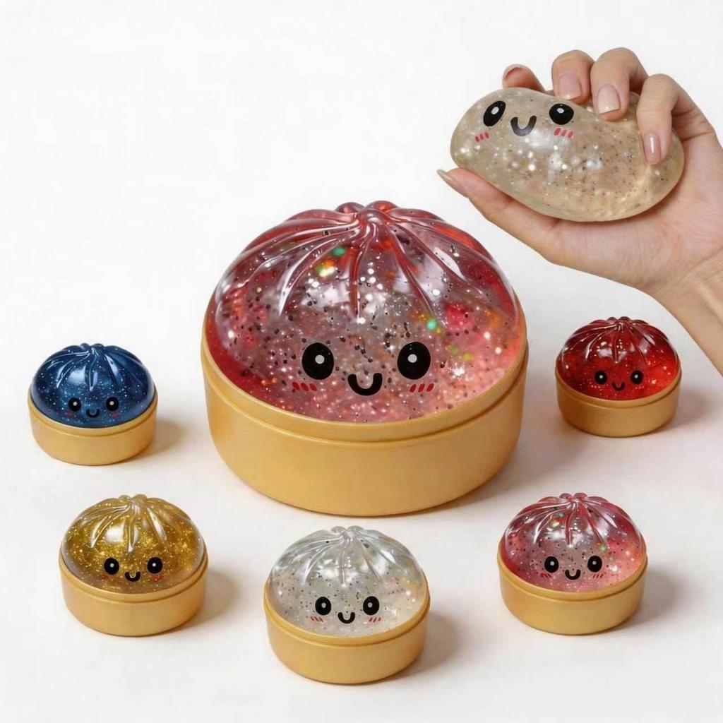 Box Glitter Dumpling Squishy Slow Rising Squeeze Anti Stress Surprise Party Favor Goodie Bag Stuffer Holiday Present
