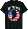 T-shirt retrò con bandiera USA invecchiata 51° Stato della Groenlandia