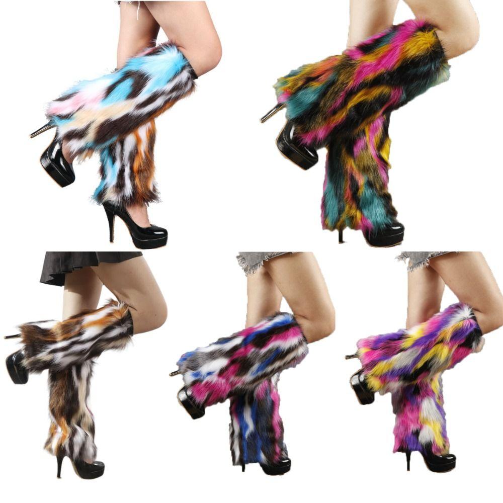 Faux Fur Furry Leg Warmers Sweet Thicken Warm Leg Cover Fashion Long Tube Stockings  Spicy Girls