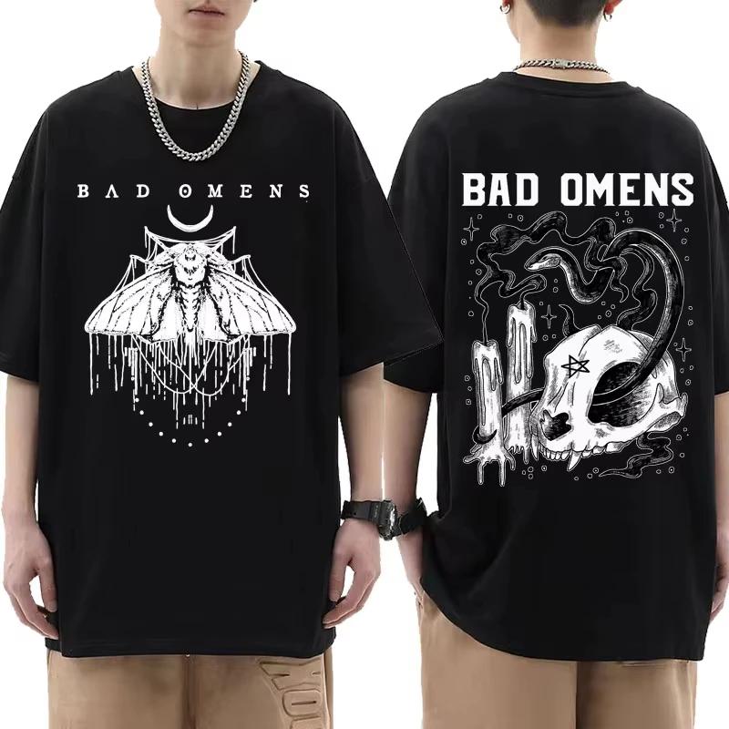 Summer T-shirt: Bad Omen Band Tour American Music Death Peace Soul Bone Graphic Short-sleeved casual style rock T-shirt Gothic