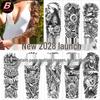 Waterproof Full Arm Floral Tattoo Stickers - Cross-Border Design for Europe & America