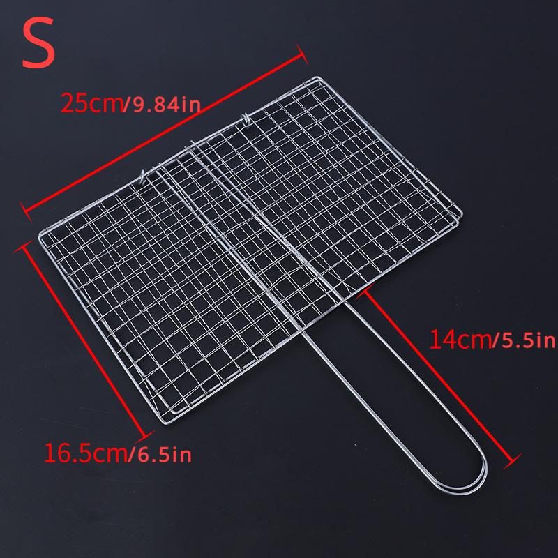 Silver Steak Meat Fish Net Size BBQ Net Tools Vegetable Barbecue Grilling Basket Grill  Rotisserie Grill  Barbecue Grill  Cucina