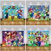 Super Mario Bros Party Hintergrund Dekoration, Banner mit Videospiel-Thema, Poster für Babyparty, Fotostudio Hintergrund