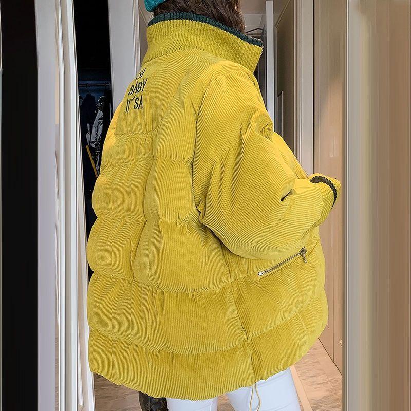 New Fashion Corduroy Cotton Jacket Women New Korean Version Loose Thickened Student Bread Coat Winter