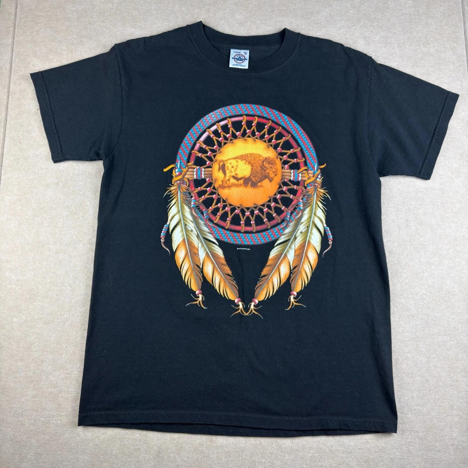 

Винтажная мужская футболка Delta Riders Custom Biker Dreamcatcher Buffalo Tee, размер M, черная, США S
